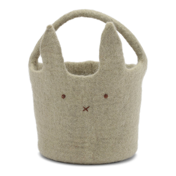 Felt Big Bunny Basket, Dusty Green