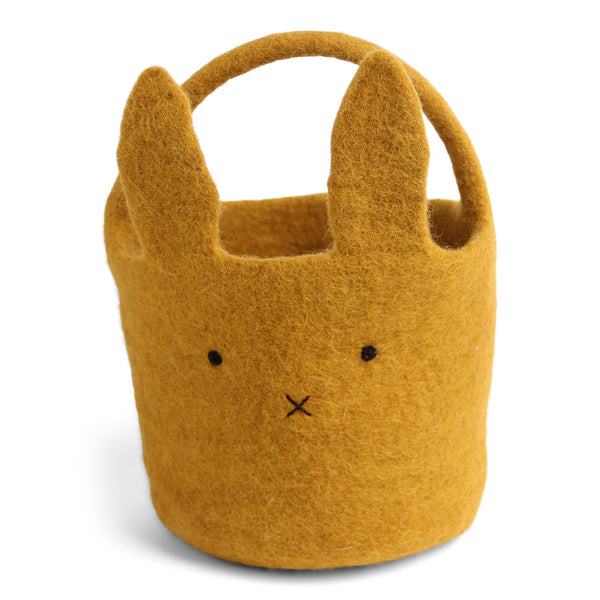 Felt Big Bunny Basket, Ochre