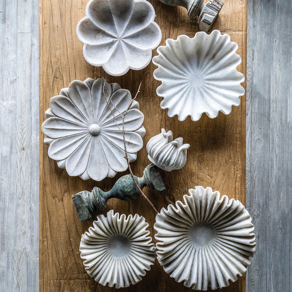 Marble Lotus Flower Snack Tray