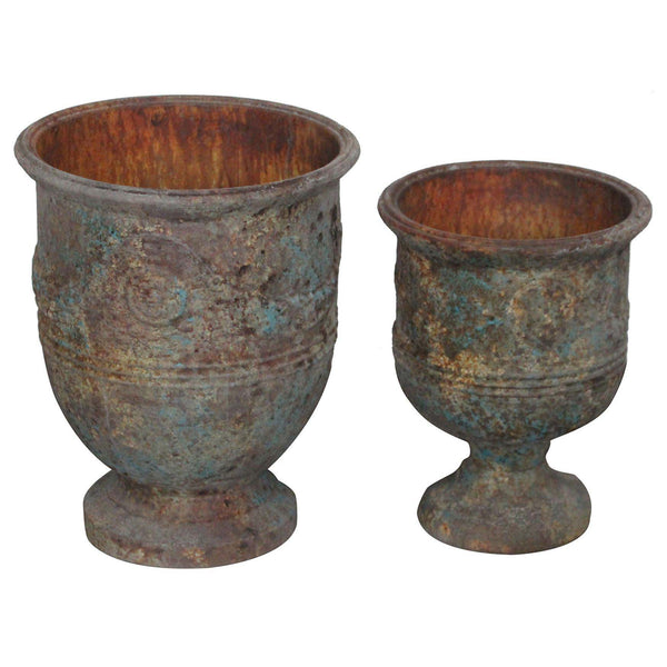 Aged Metal French Style Pots